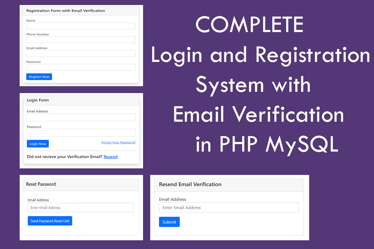 Login and Registration System with email verification in PHP MySQL