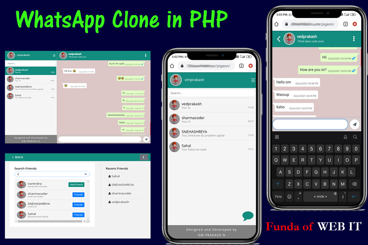 Chat Application in PHP - WhatsApp Messenger Clone