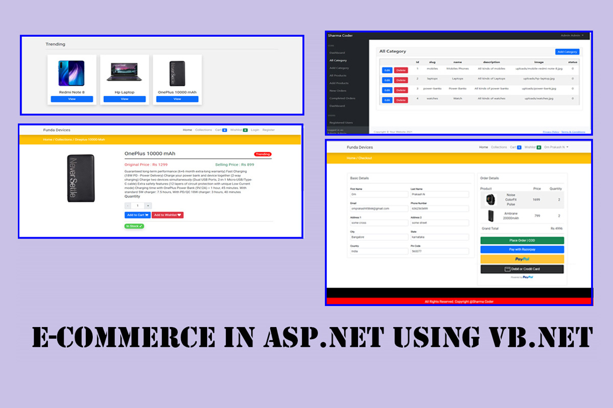 Ecommerce project in ASP.Net