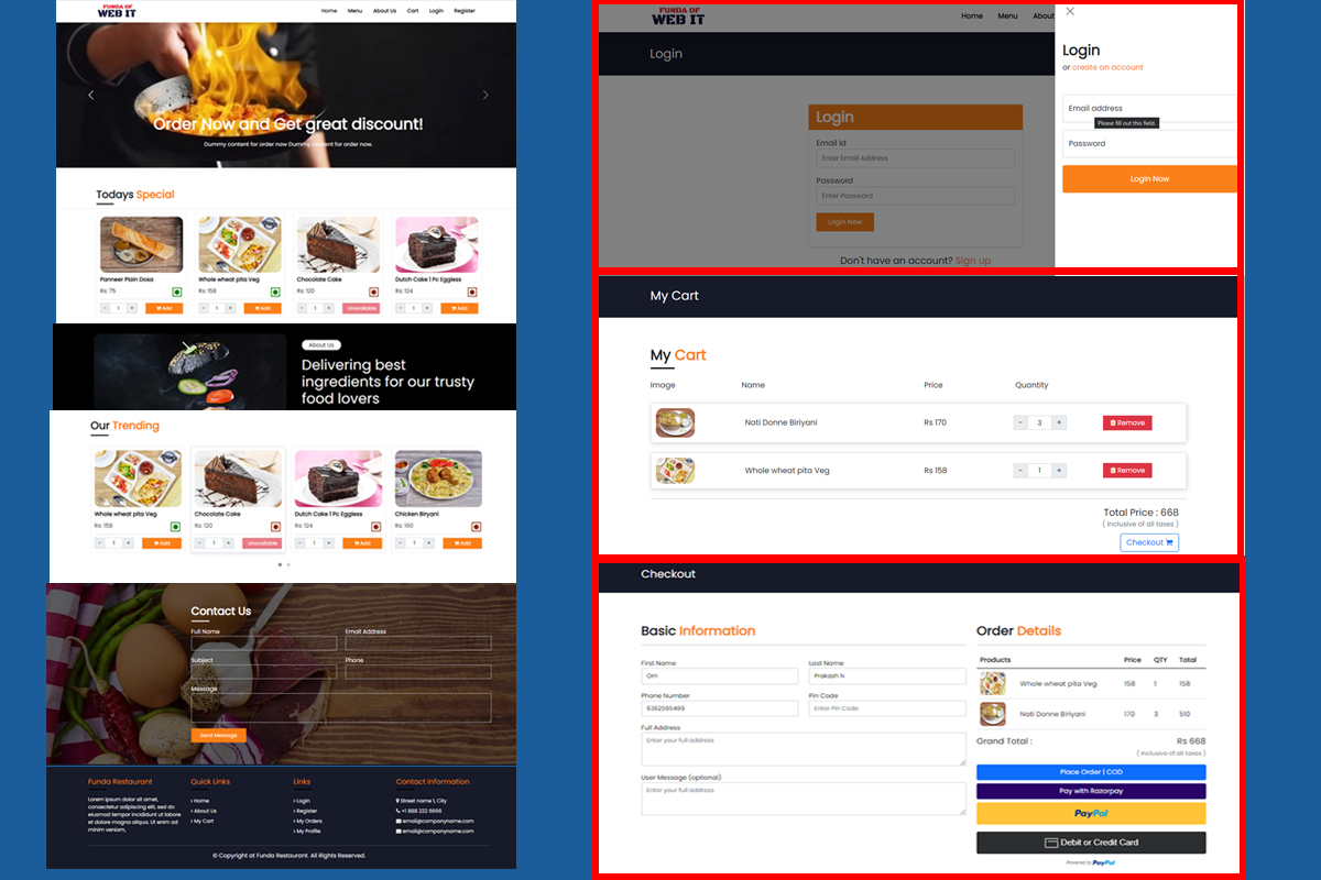 Food Ordering System In PHP MySQL Source Code