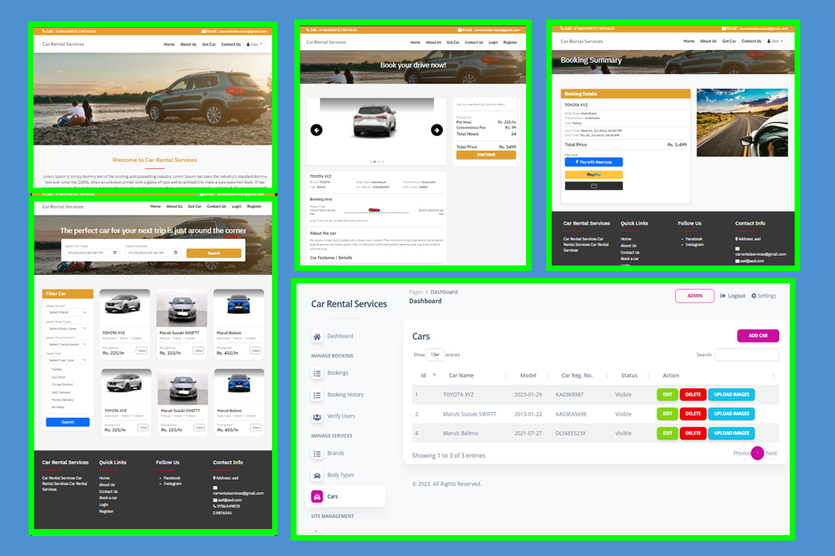 Car Rental Management System in PHP MySQL